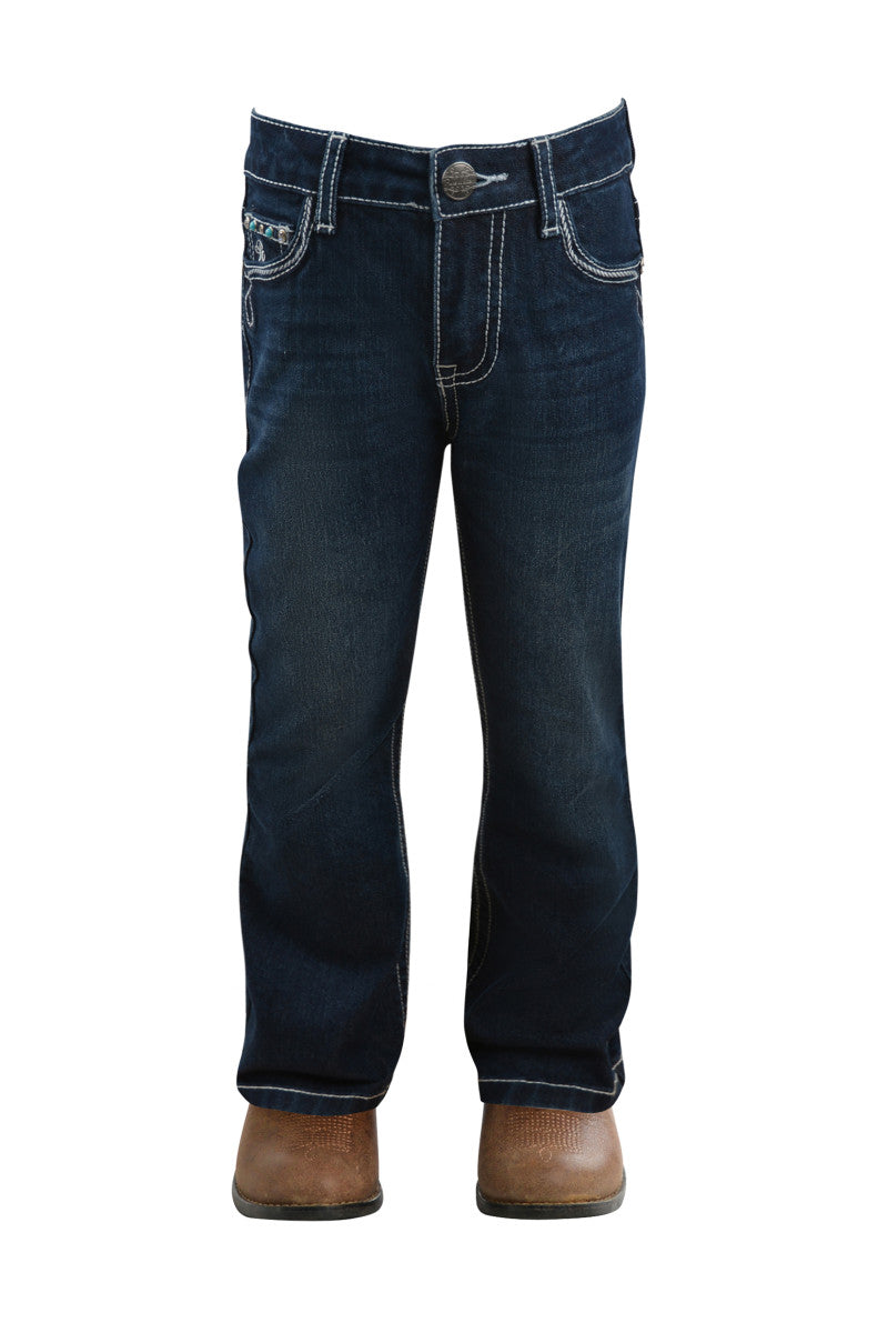 Pure Western - Girls Rhian Boot Cut Jean - Darkest Night