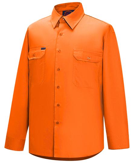 Ritemate - Mens Open Front Work Shirt - Orange