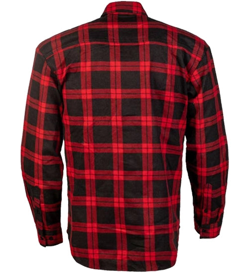 Pilbara - Mens Open Front Flennelette Shirt - Red/ Black