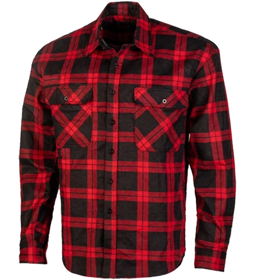 Pilbara Flannelette Shirt - Open Front - Red/ Black