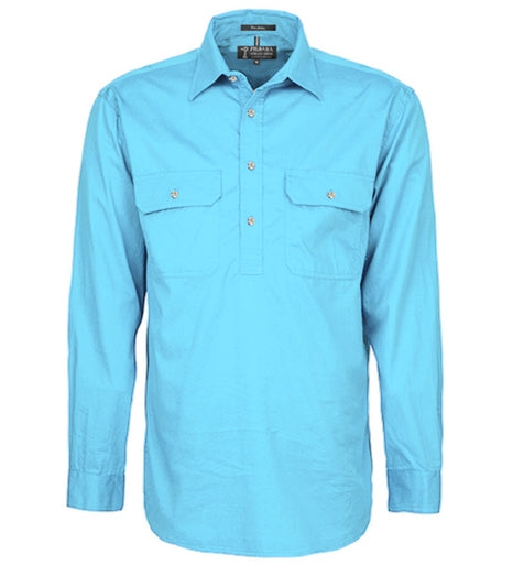 Pilbara - Mens Closed Front Work Shirt - Cornflower