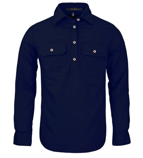 Pilbara - Ladies Closed Front Work Shirt - French Navy