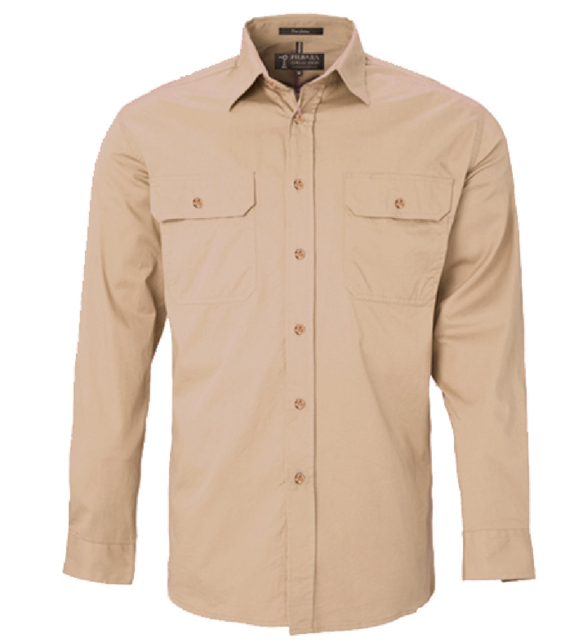 Pilbara - Mens Open Front Work Shirt - Clay