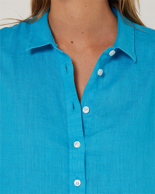 Pilbara - Womens Florence Classic Linen Long Sleeve Shirt - Atoll