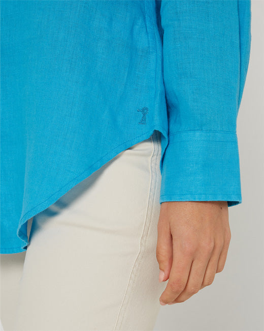 Pilbara - Womens Florence Classic Linen Long Sleeve Shirt - Atoll