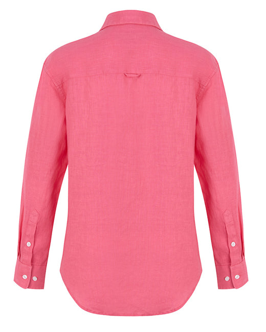 Pilbara - Womens Florence Classic Linen Long Sleeve Shirt - Lipstick
