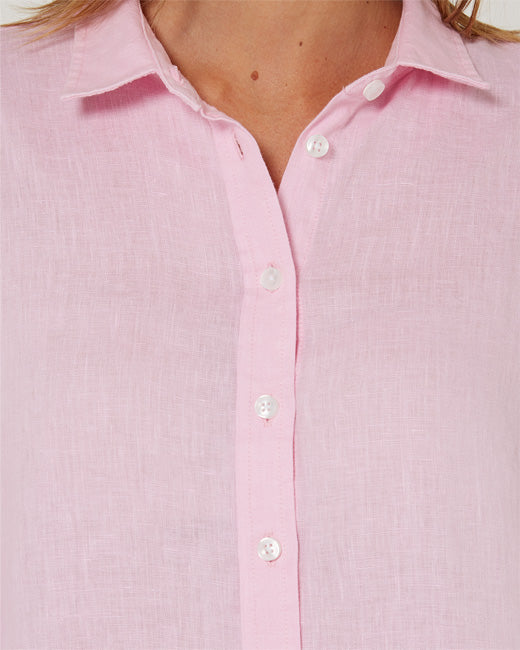 Pilbara - Womens Florence Classic Linen Long Sleeve Shirt - Pink