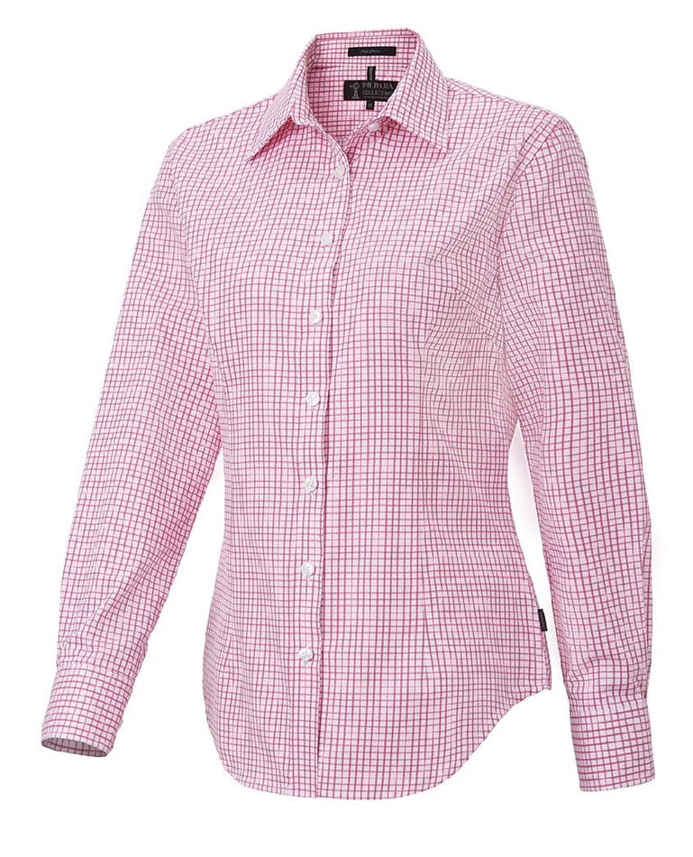 Pilbara - Womens Open Front Shirt - Pink-White