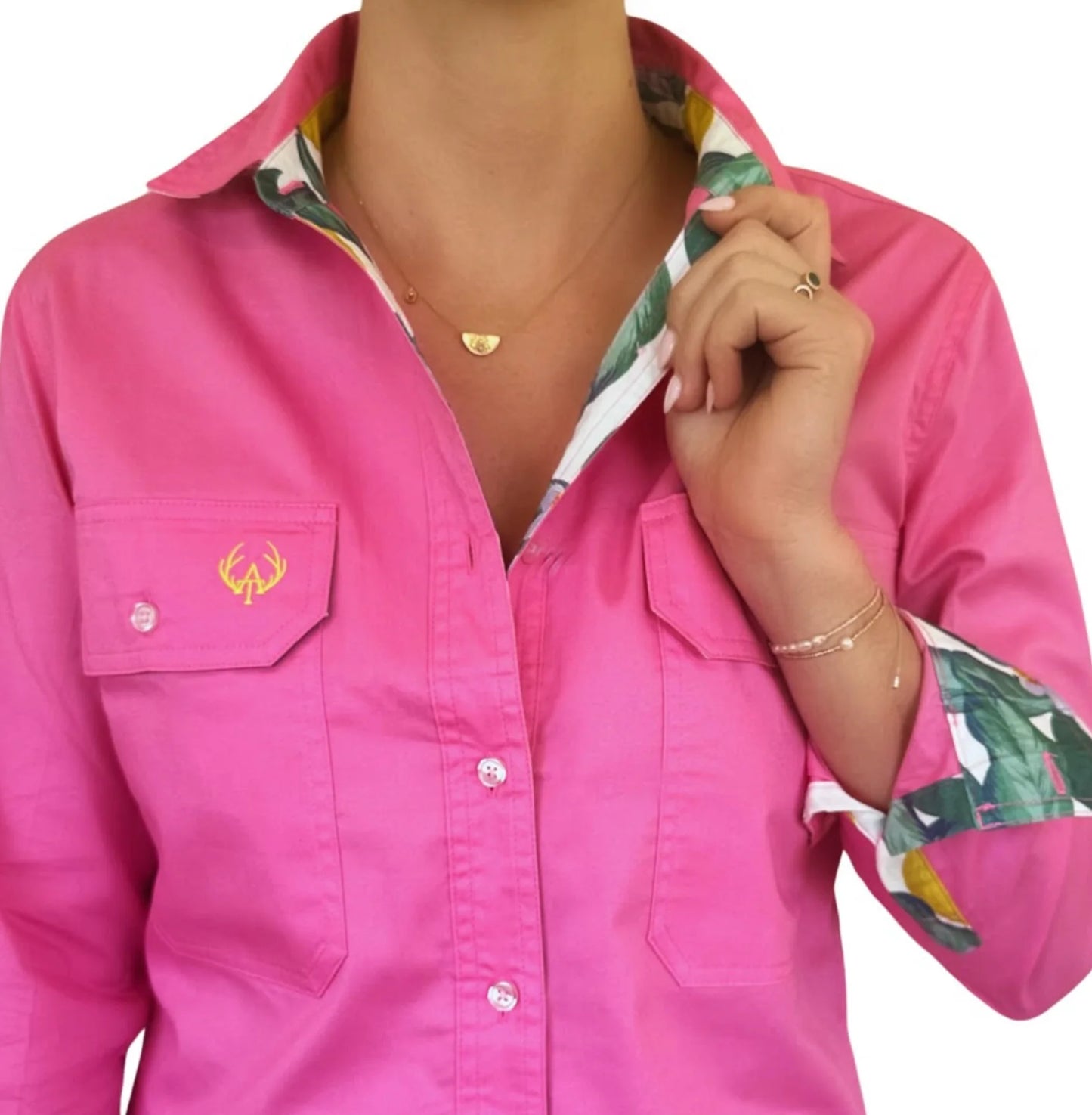 Antola - Holly Full Button Workshirt - Lemon Trim