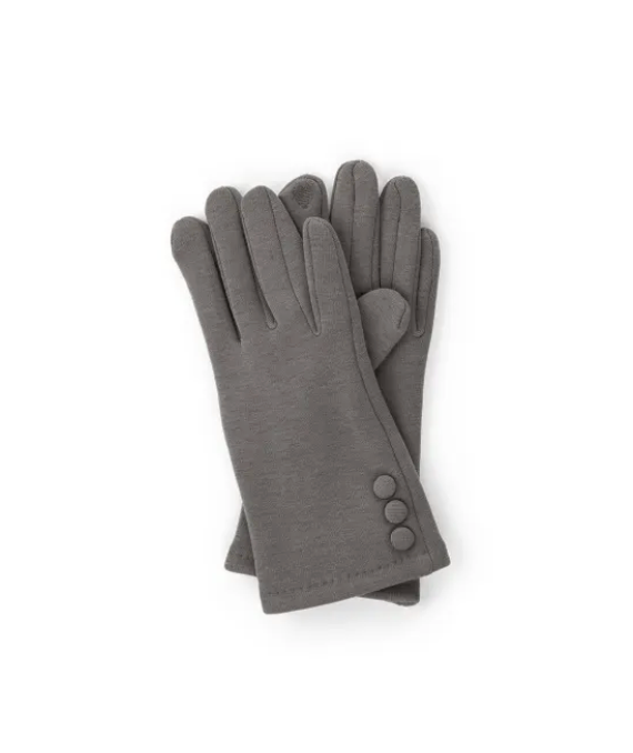 AOM - Vermont - Polyester Stretch Button Glove - Grey