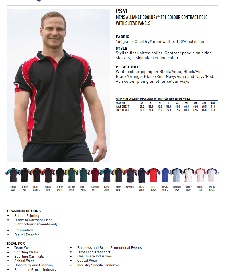 SPORTS PACK - ALLIANCE POLO (MENS, WOMENS, CHILDREN)