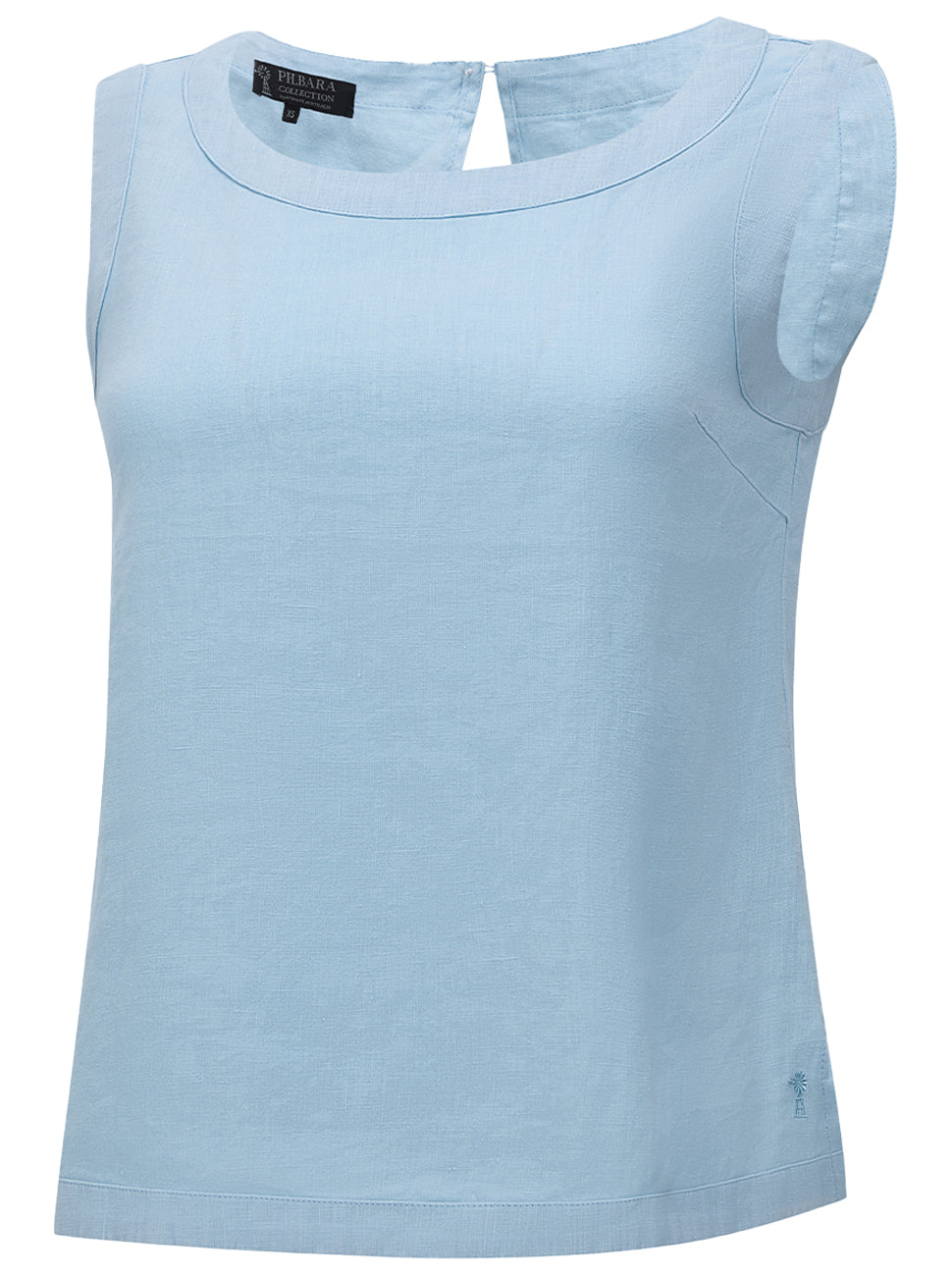 Pilbara - Women's Gabriella Linen Singlet - Airy Blue