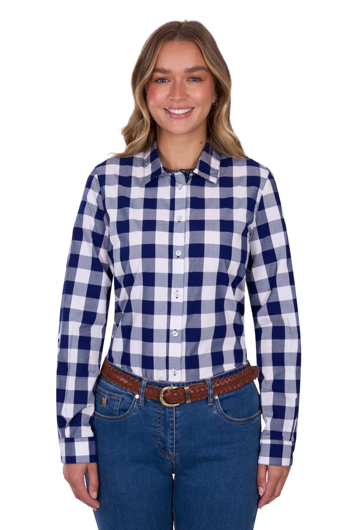 Thomas Cook - Womens Scarlet Tab Long Sleeve Shirt - Navy/White