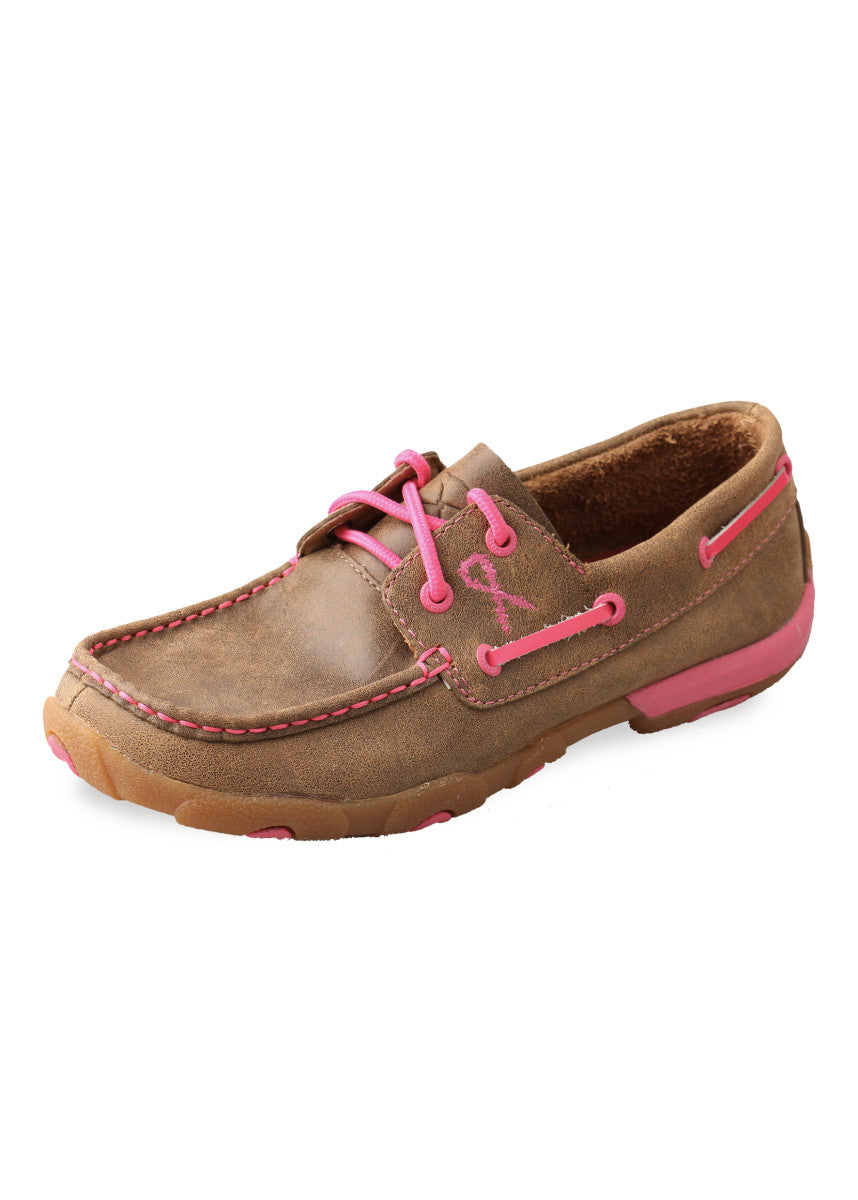 TWISTED X - Ladies Pink Ribbon Mocs Lace Up - TCWDM0018