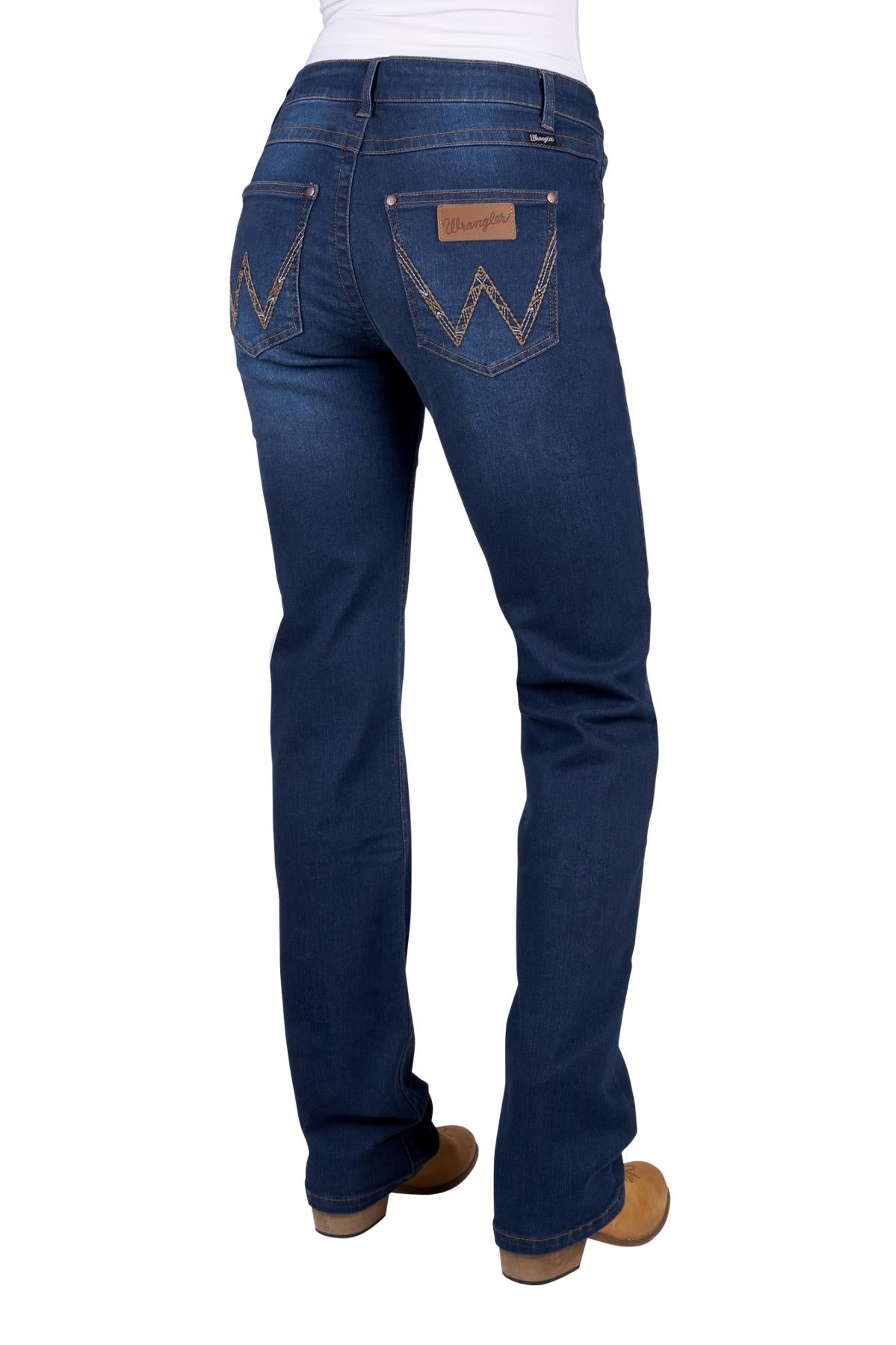Wrangler - Women's Tia Straight Leg Jean - 34" Leg - Dark Indigo
