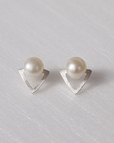 Pele - Earrings - Angle Pearl Studs
