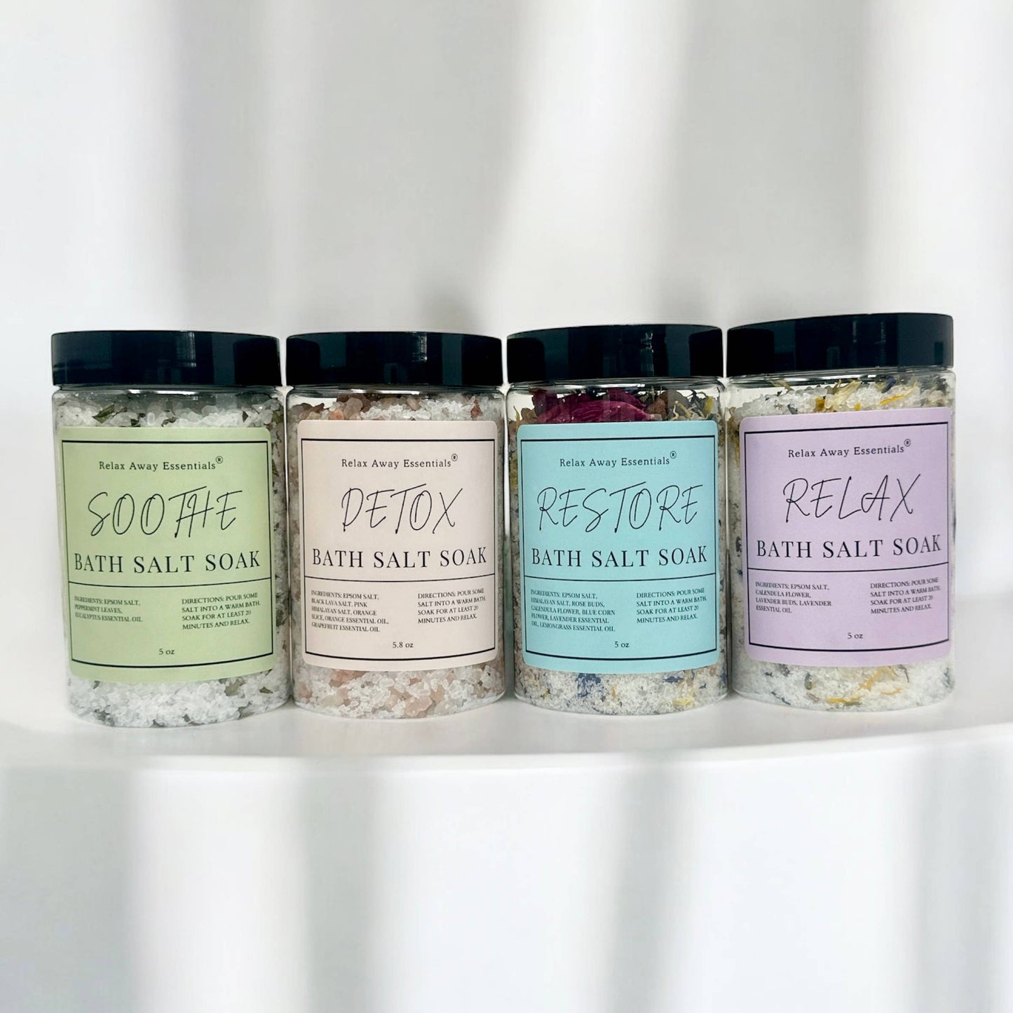Relax Away Essentials - Bath Salt Soak - Spa Soak - Restore