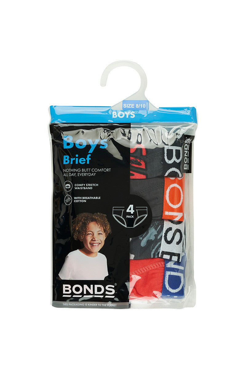 Bonds - Boys Brief Underpants 4 Pack