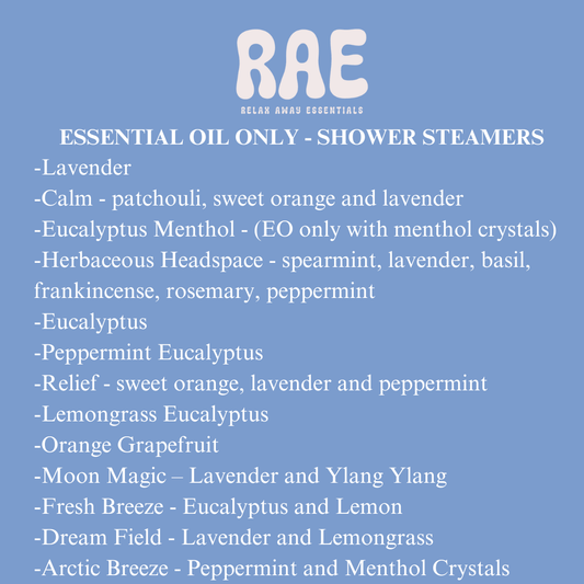 Relax Away Essentials - Single Shower Steamer - Aromatherapy - Variety