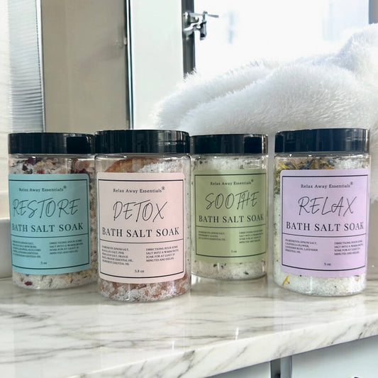 Relax Away Essentials - Bath Salt Soak - Spa Soak - Soothe