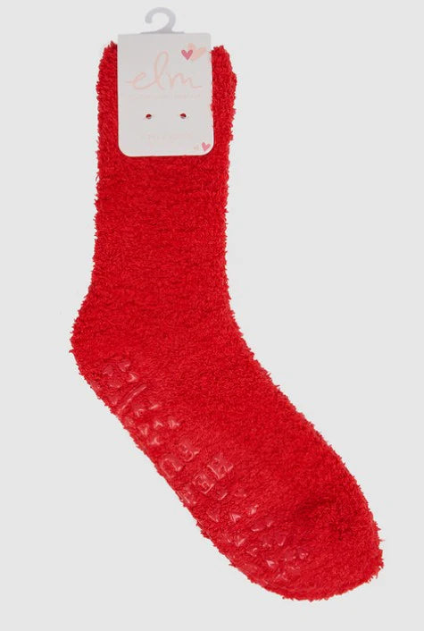 Elm Lifestyle - Feet Up Fluffy Sock - Red