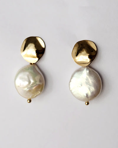 Pele - Earrings - Ocean Pearl - Gold
