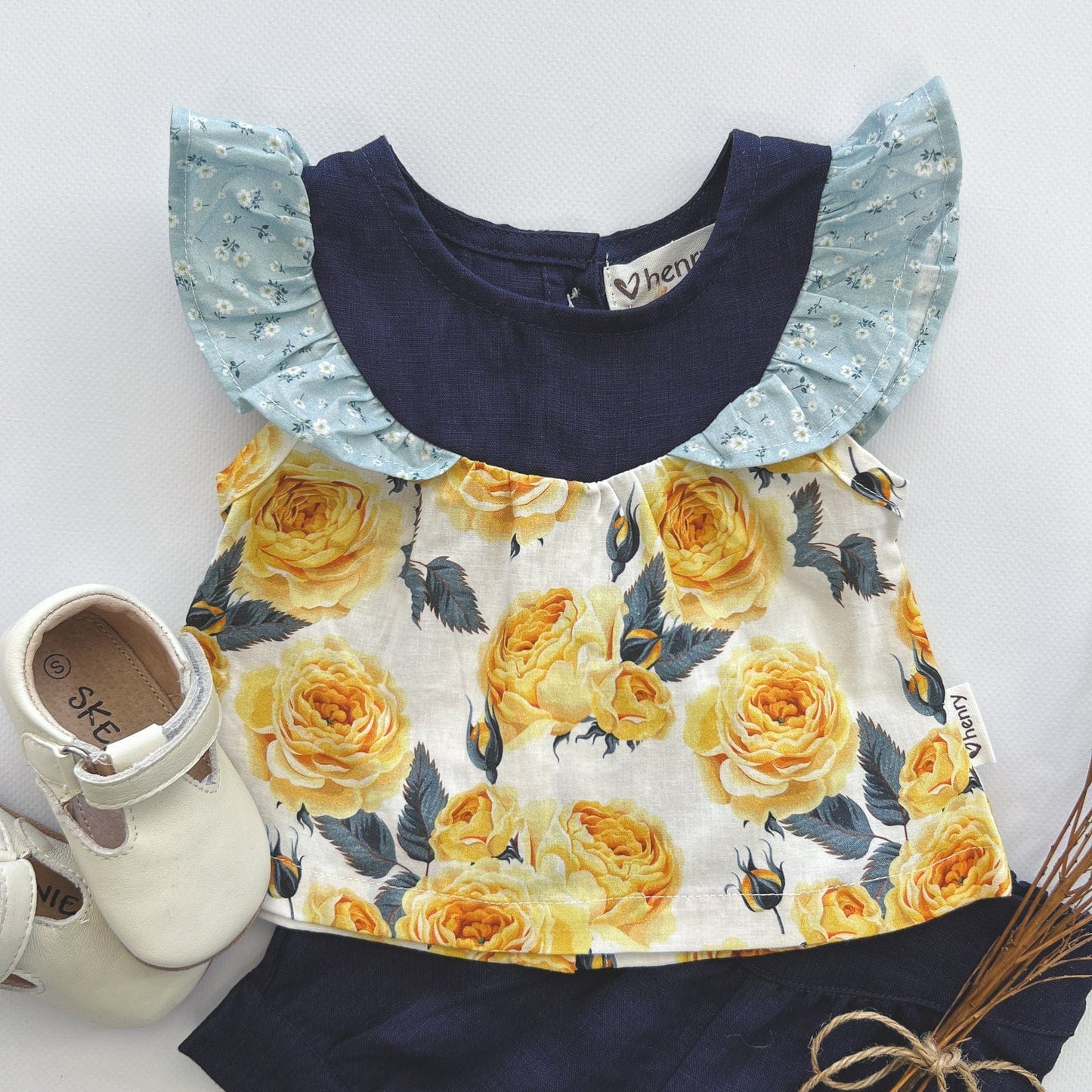 Love Henry - Baby Girls Tasmin Top - Amalfi Coast