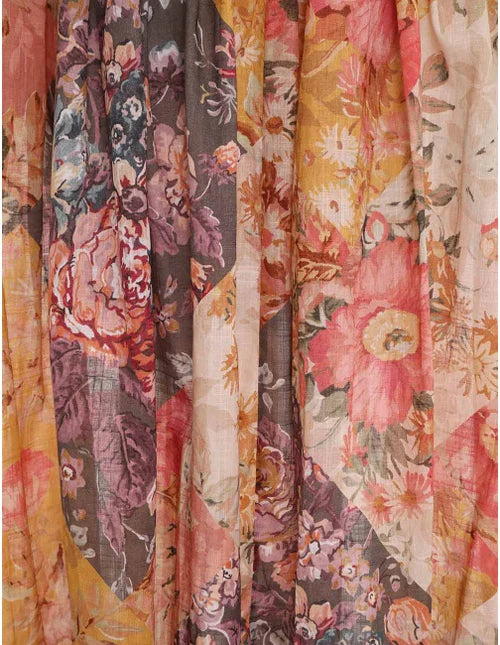 HIRE DRESS - ZIMMERMANN - PATTY PATCHWORK MIDI DRESS
