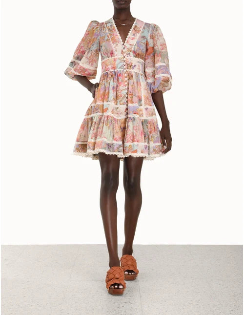 HIRE DRESS - ZIMMERMANN - LANTERN MINI DRESS