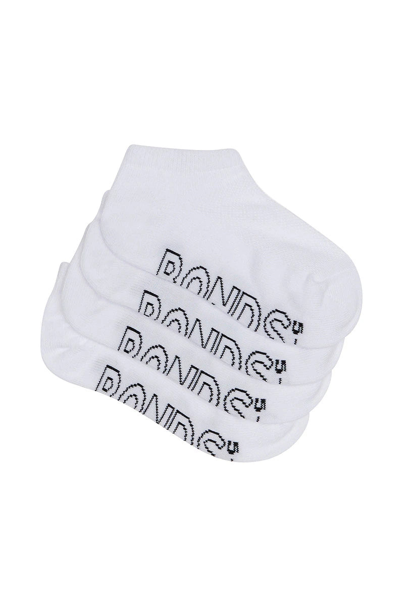 Bonds - Kids Logo Lightweight Low Cut Socks 4 Pack - White