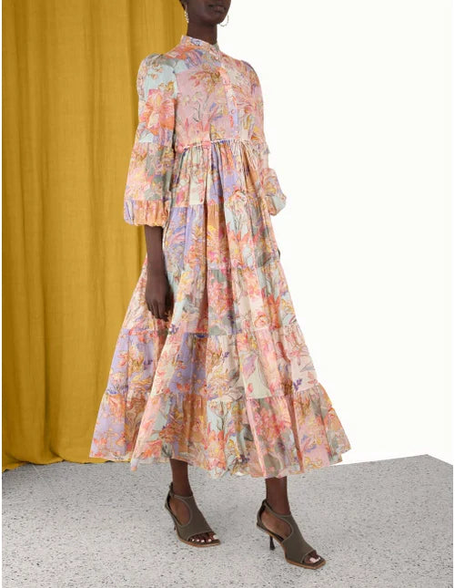 HIRE DRESS - ZIMMERMANN - CIRC TIERED SHIRT MAXI DRESS
