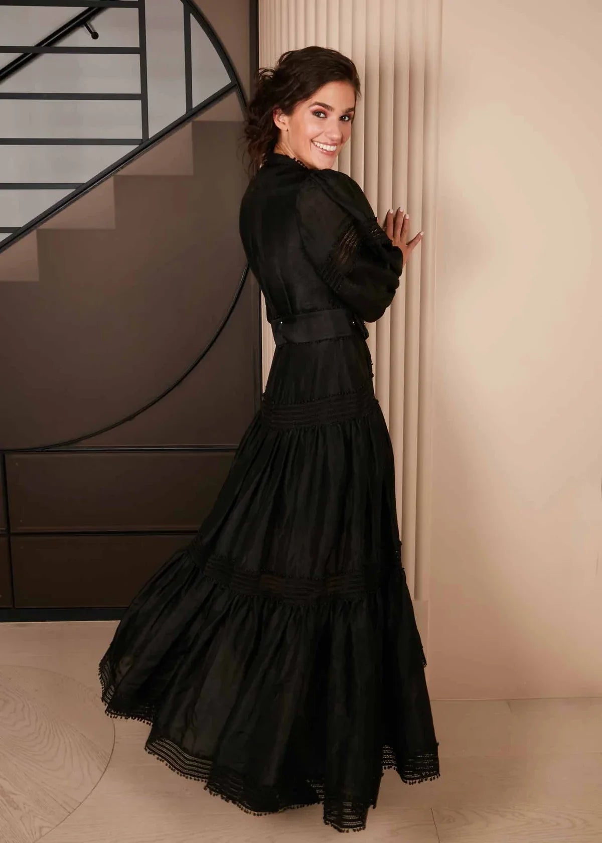 HIRE DRESS - MACKENZIE MODE - BACK IN BLACK MAXI DRESS