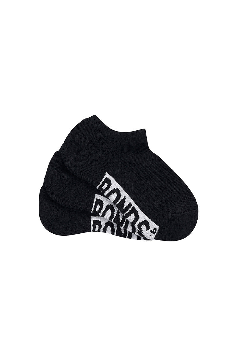 Bonds - Kids Cushioned No Show Socks 3 Pack - Black