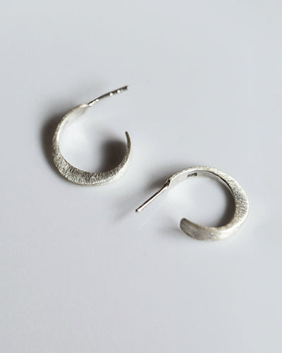 Pele - Earrings - Moto Silver Hoops