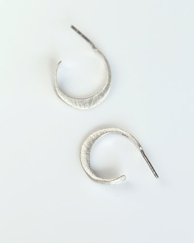 Pele - Earrings - Moto Silver Hoops