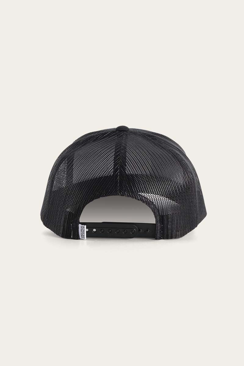 Ringers Western - Signature Bull Trucker Black with Black & White Patch
