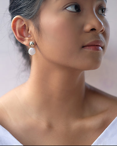 Pele - Earrings - Ocean Pearl - Silver