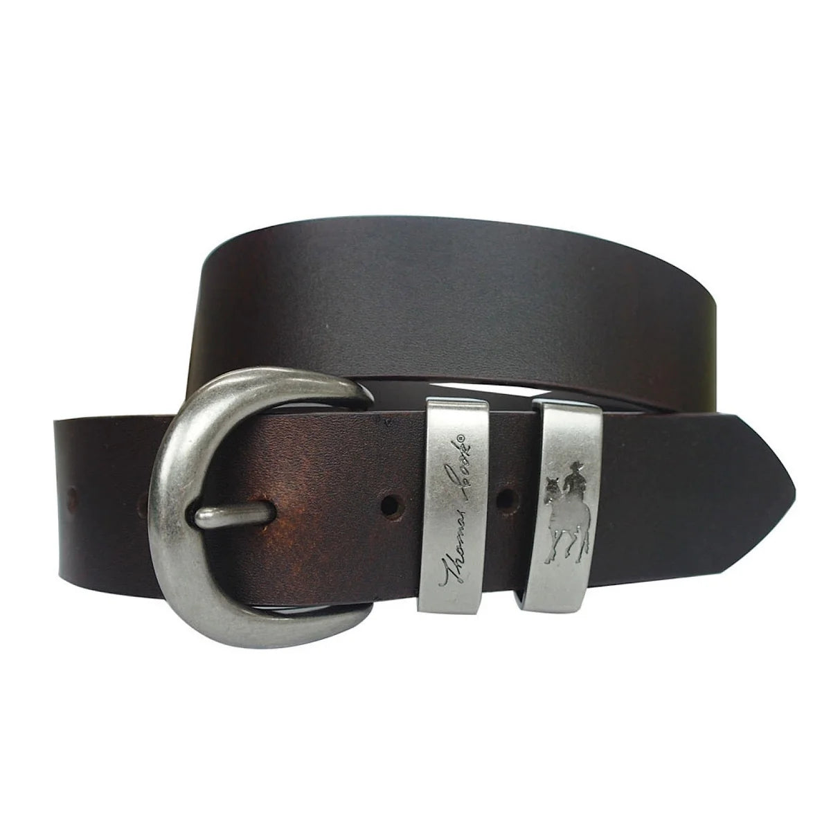Thomas Cook - Silver Twin Keeper Belt - Chocolate