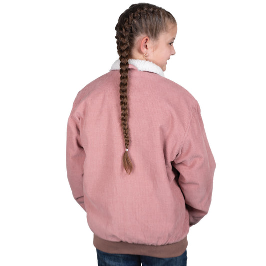 PRE ORDER - Just Country - Childrens Diamantina Sherpa Corduroy Jacket - Dusty Pink