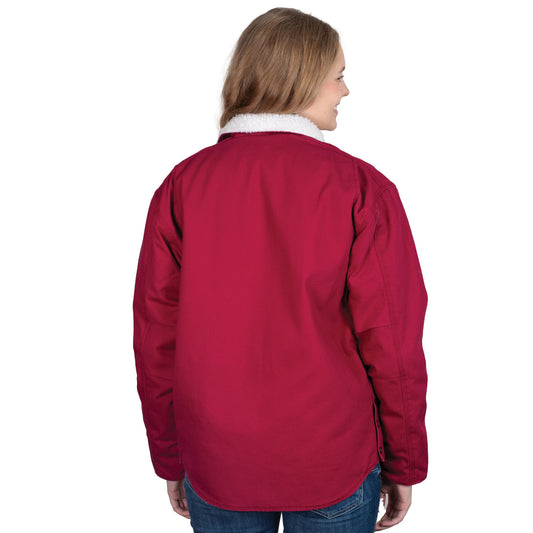 PRE ORDER - Just Country Diamantina Sherpa Corduroy Jacket - Very Berry