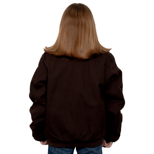 PRE ORDER - Just Country - Childrens Diamantina Sherpa Jacket - Chocolate