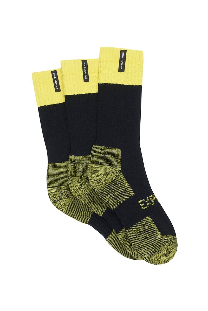 Bonds - Explorer Tough Work Crew Sock - 3 Pack - Yellow/Black