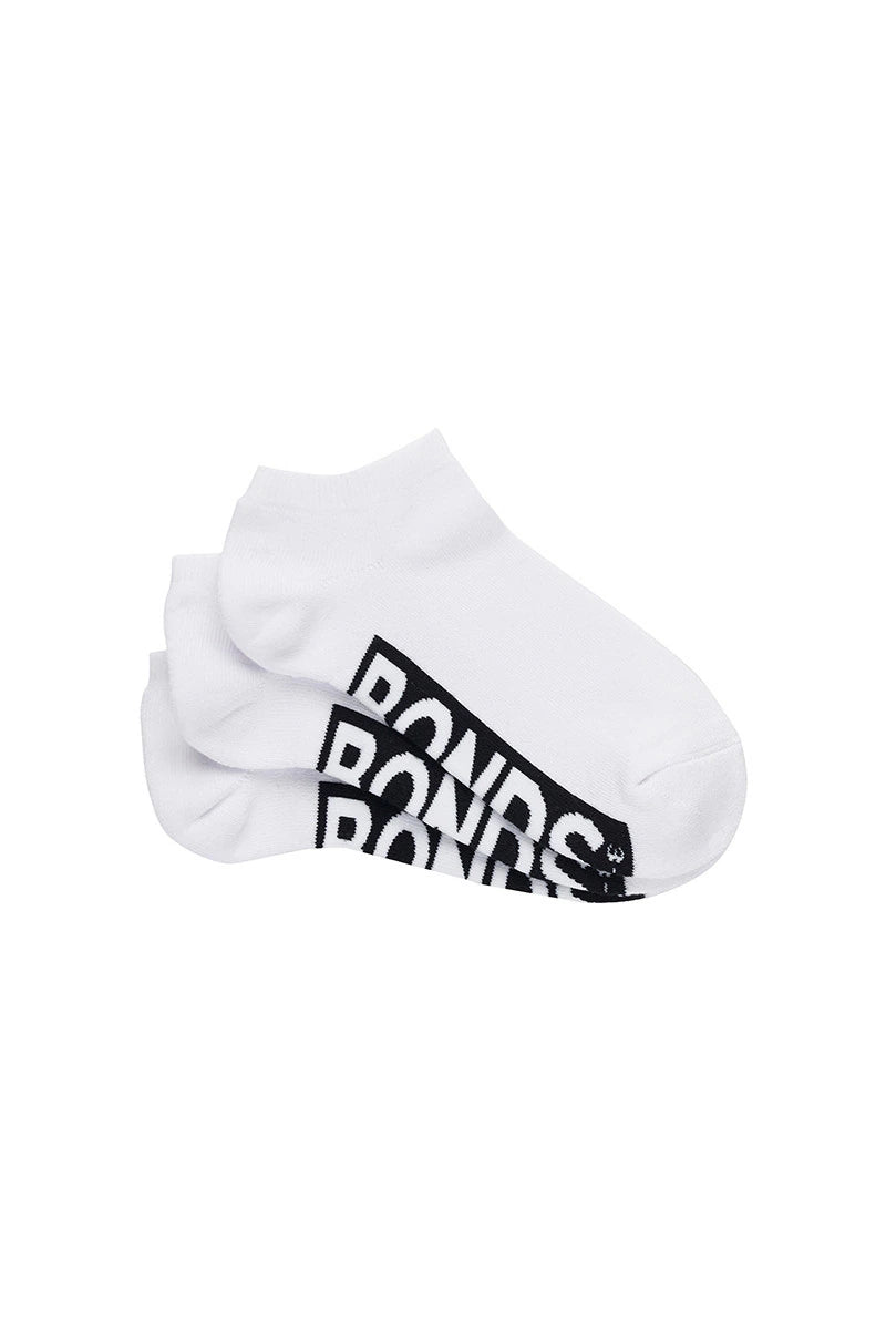 Bonds- Logo Low Cut 3 pack - White