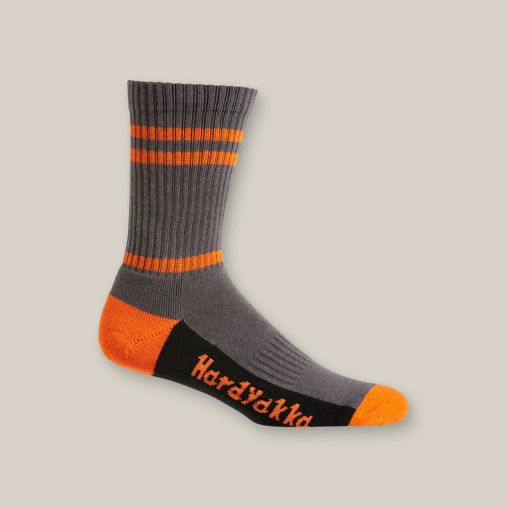 Hard Yakka - Core Padded Cotton Rich Crew Work Sock - Multi - Coloured - 5 pack