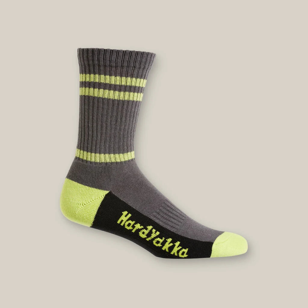 Hard Yakka - Core Padded Cotton Rich Crew Work Sock - Multi - Coloured - 5 pack