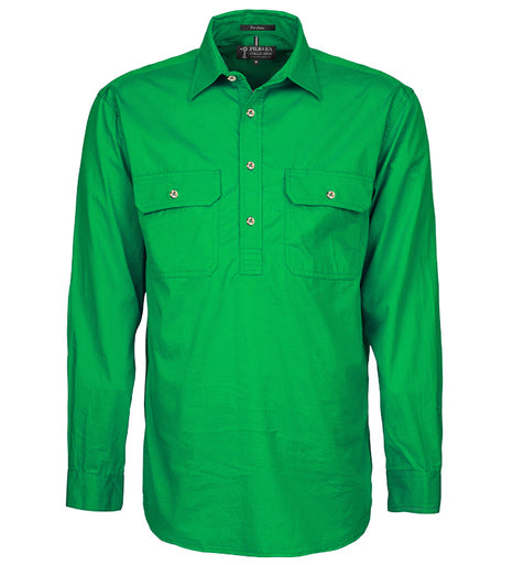 Pilbara - Mens Closed Front Work Shirt - Emerald