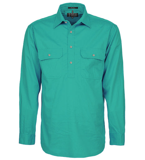 Pilbara - Mens Closed Front Work Shirt - Jade