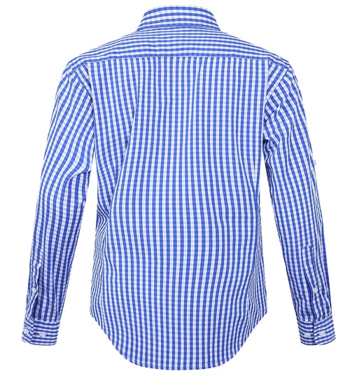 Pilbara - Womens Open Front Shirt - Blue & White Check