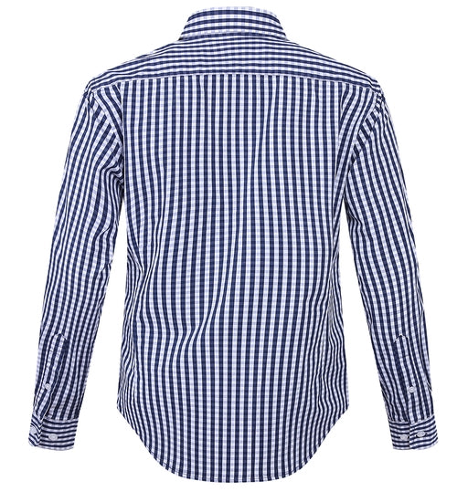 Pilbara - Ladies Open Front Shirt - Navy & White Check