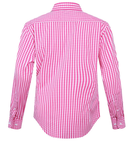Pilbara - Ladies Open Front Shirt - Pink & White Check